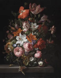 Blomster i en glasvase, 1704